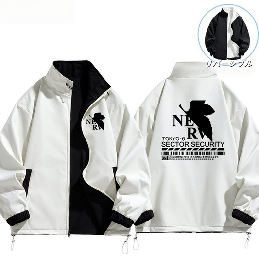 『雨の日も安心』合わせやすい 撥水加工リバーシブル 男女兼用 ライトジャケット U-13111