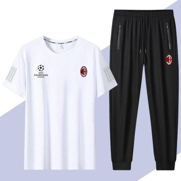 男女兼用 肌触りの良い Tシャツ & カジュアルパンツ セットアップ U-13219