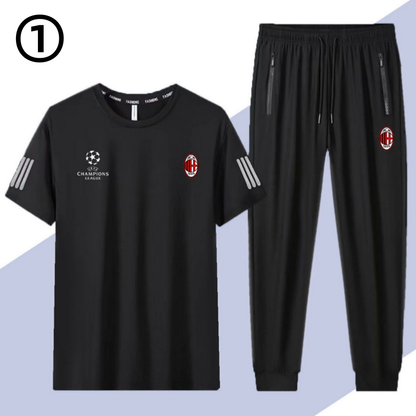 男女兼用 肌触りの良い Tシャツ & カジュアルパンツ セットアップ U-13219