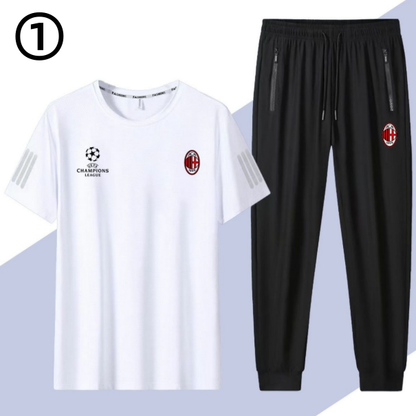 男女兼用 肌触りの良い Tシャツ & カジュアルパンツ セットアップ U-13219