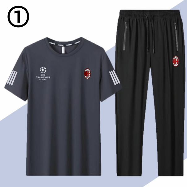 男女兼用 肌触りの良い Tシャツ & カジュアルパンツ セットアップ U-13219