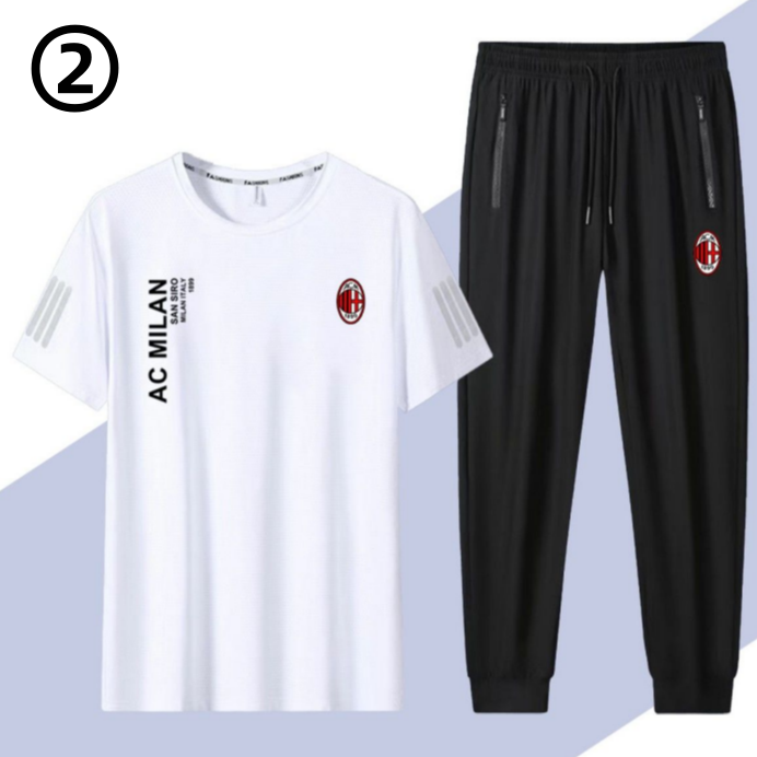 男女兼用 肌触りの良い Tシャツ & カジュアルパンツ セットアップ U-13219