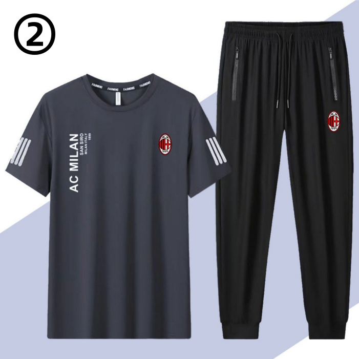 男女兼用 肌触りの良い Tシャツ & カジュアルパンツ セットアップ U-13219