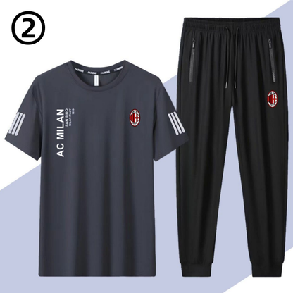 男女兼用 肌触りの良い Tシャツ & カジュアルパンツ セットアップ U-13219