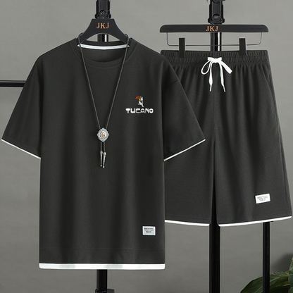 男女兼用 シンプル 上質 Tシャツ & ショーツ セットアップ U-80002