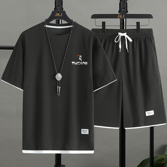 男女兼用 シンプル 上質 Tシャツ & ショーツ セットアップ U-80002