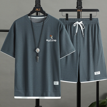 男女兼用 シンプル 上質 Tシャツ & ショーツ セットアップ U-80002