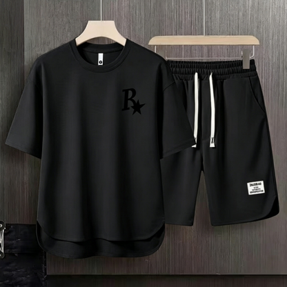 男女兼用 売れ筋 シンプル 半袖 Tシャツ & ショーツ セットアップ U-80007