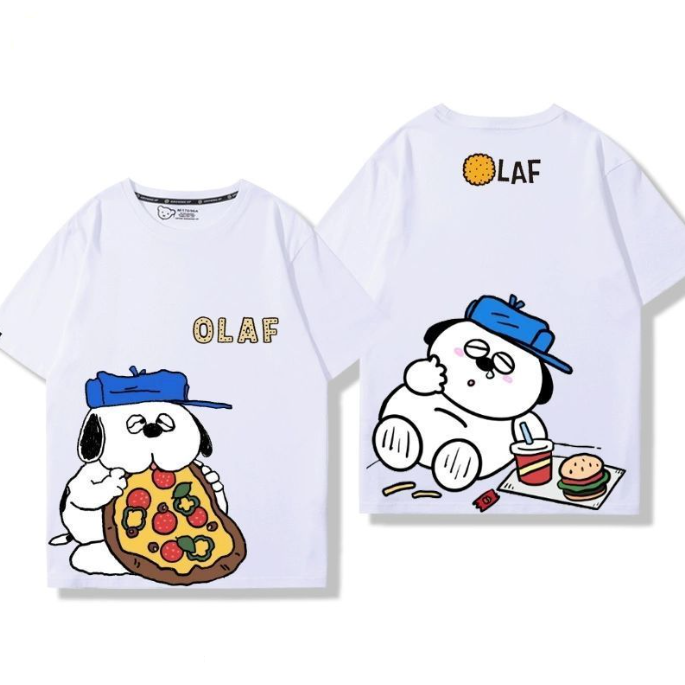 男女兼用 プリント シンプル 半袖 Tシャツ U-13275