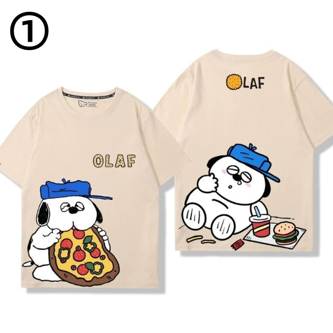 男女兼用 プリント シンプル 半袖 Tシャツ U-13275