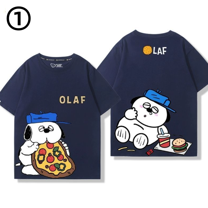 男女兼用 プリント シンプル 半袖 Tシャツ U-13275