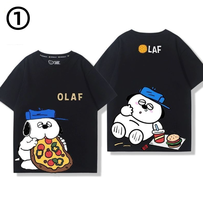 男女兼用 プリント シンプル 半袖 Tシャツ U-13275