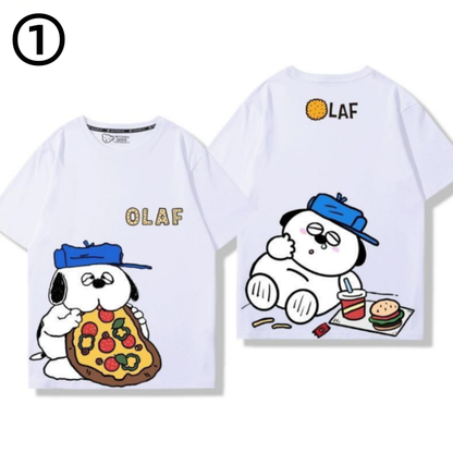 男女兼用 プリント シンプル 半袖 Tシャツ U-13275