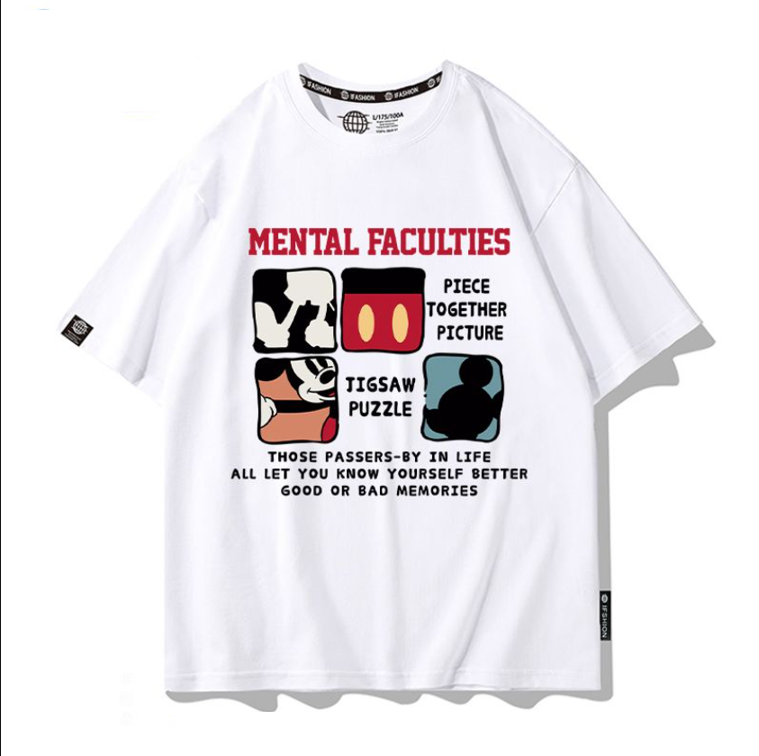 男女兼用 プリント カジュアル 半袖 Tシャツ U-13310