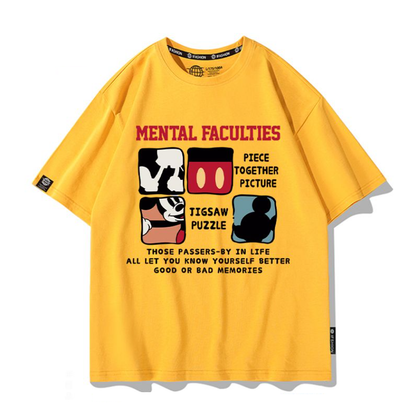 男女兼用 プリント カジュアル 半袖 Tシャツ U-13310