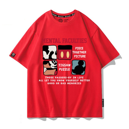 男女兼用 プリント カジュアル 半袖 Tシャツ U-13310
