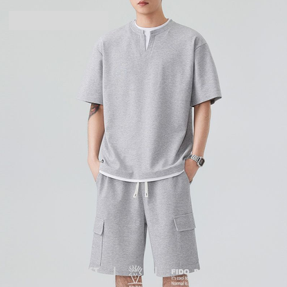 男女兼用 上質 カジュアル Tシャツ & ショーツ セットアップ U-80045