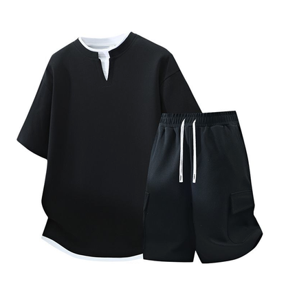 男女兼用 上質 カジュアル Tシャツ & ショーツ セットアップ U-80045