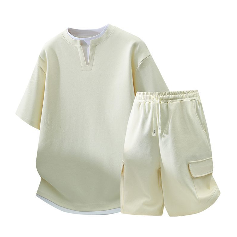 男女兼用 上質 カジュアル Tシャツ & ショーツ セットアップ U-80045