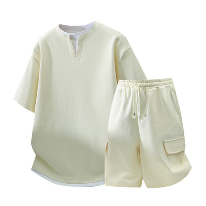 男女兼用 上質 カジュアル Tシャツ & ショーツ セットアップ U-80045