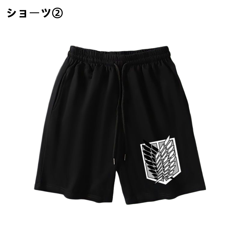 男女兼用 単品注文 上質 カジュアル Tシャツ & ショーツ セットアップ U-13339