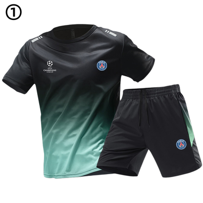 男女兼用 シンプル Tシャツ & ショーツ セットアップ U-13351