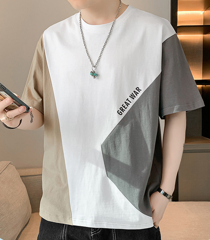 早い者勝ち 配色 ファッション 半袖 Tシャツ U-80062