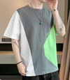 早い者勝ち 配色 ファッション 半袖 Tシャツ U-80062