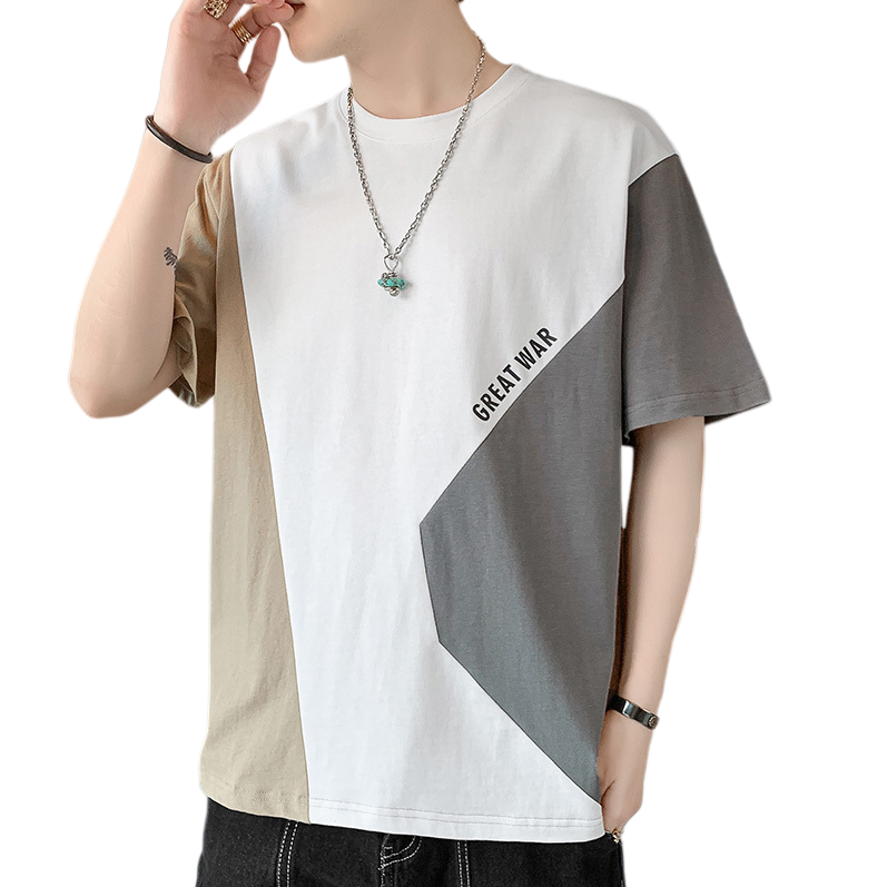 早い者勝ち 配色 ファッション 半袖 Tシャツ U-80062