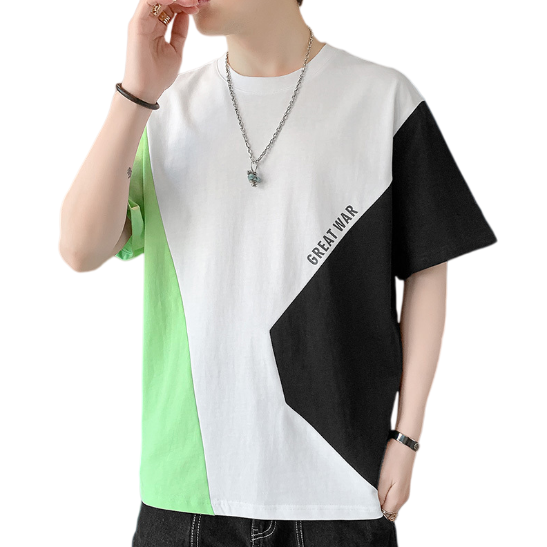 早い者勝ち 配色 ファッション 半袖 Tシャツ U-80062