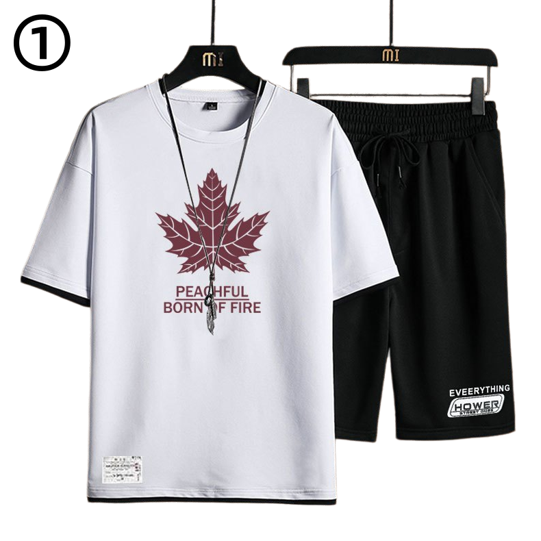 デザイン性抜群 カジュアル Tシャツ & ショーツ セットアップ U-80068