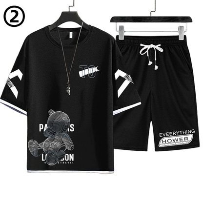 デザイン性抜群 カジュアル Tシャツ & ショーツ セットアップ U-80068