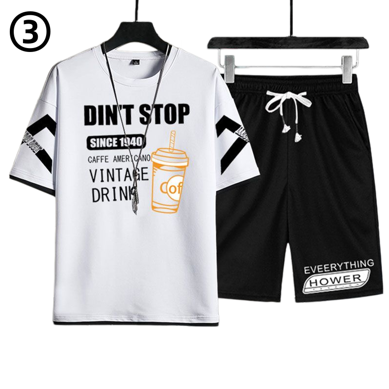 デザイン性抜群 カジュアル Tシャツ & ショーツ セットアップ U-80068