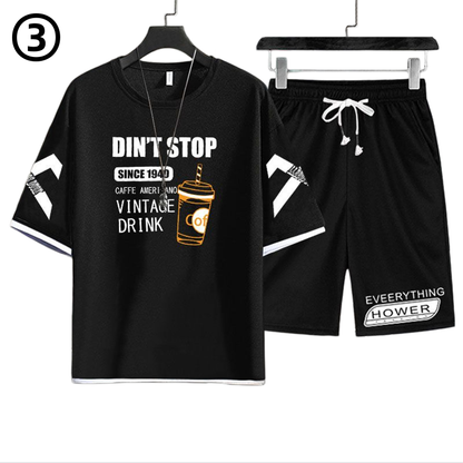 デザイン性抜群 カジュアル Tシャツ & ショーツ セットアップ U-80068