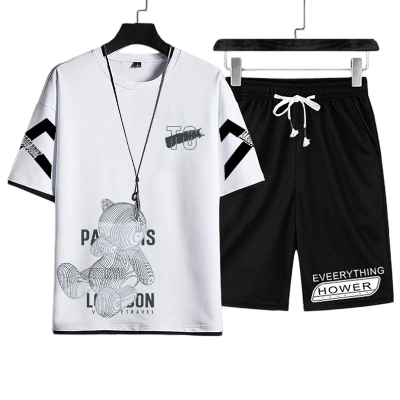 デザイン性抜群 カジュアル Tシャツ & ショーツ セットアップ U-80068