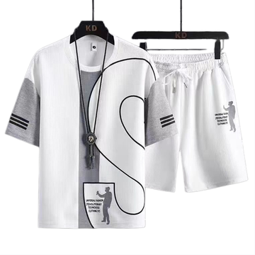 男女兼用 人気 カジュアル Tシャツ & ショーツ セットアップ U-80076