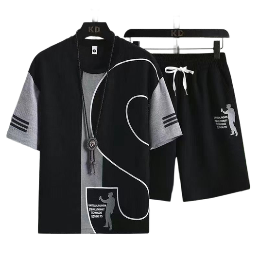 男女兼用 人気 カジュアル Tシャツ & ショーツ セットアップ U-80076