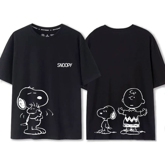 男女兼用 プリント シンプル 半袖 Tシャツ U-13406