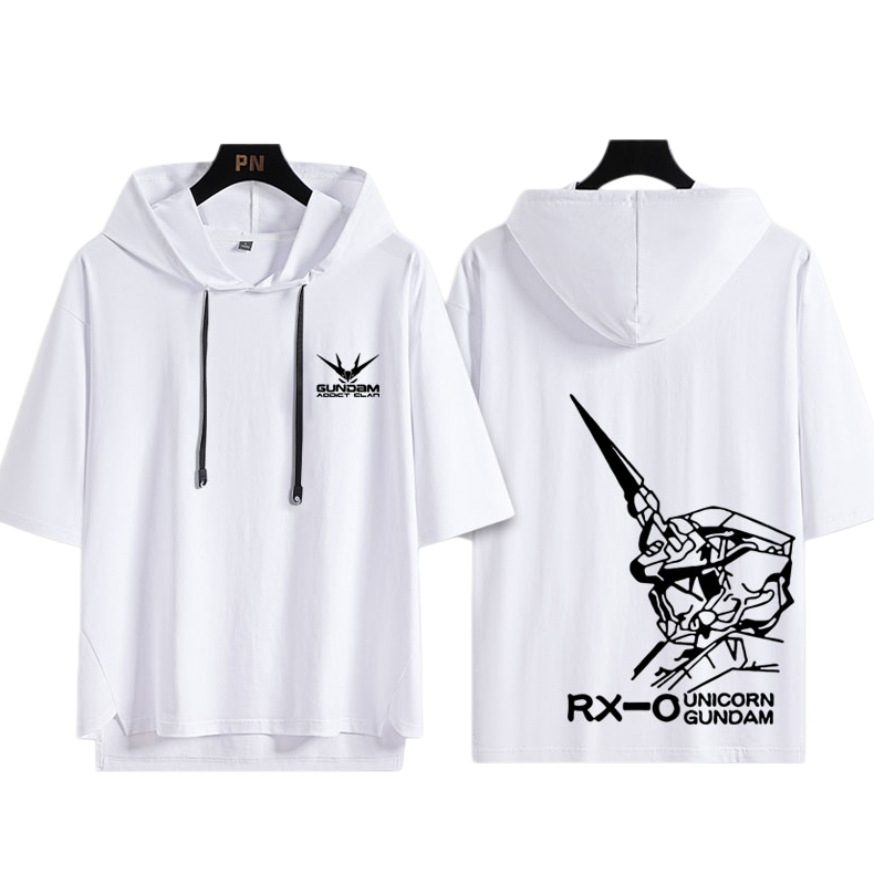 男女兼用 フッド付き カジュアル 半袖 Tシャツ U-13434