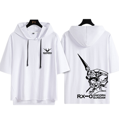 男女兼用 フッド付き カジュアル 半袖 Tシャツ U-13434