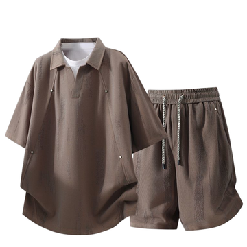 男女兼用 レイヤード Tシャツ & ショーツ セットアップ U-80086