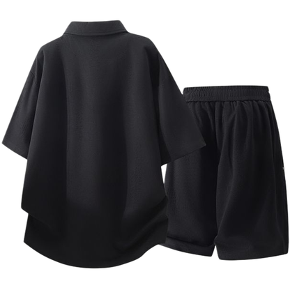 男女兼用 レイヤード Tシャツ & ショーツ セットアップ U-80086