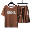男女兼用 プリント 配色 Tシャツ & ショーツ セットアップ U-80090
