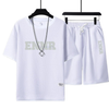 男女兼用 プリント 配色 Tシャツ & ショーツ セットアップ U-80090