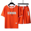 男女兼用 プリント 配色 Tシャツ & ショーツ セットアップ U-80090