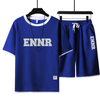 男女兼用 プリント 配色 Tシャツ & ショーツ セットアップ U-80090