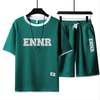 男女兼用 プリント 配色 Tシャツ & ショーツ セットアップ U-80090