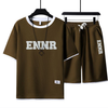 男女兼用 プリント 配色 Tシャツ & ショーツ セットアップ U-80090