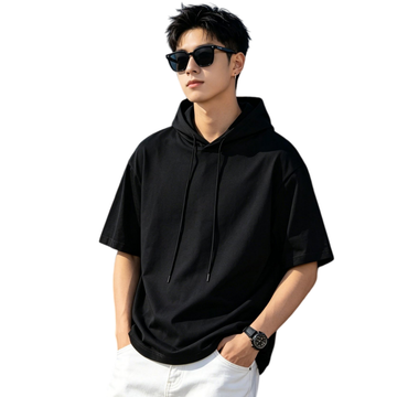 フード付き ファッショ 半袖 Tシャツ U-80093