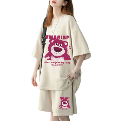 人気トレンド プリント Tシャツ & ショーツ セットアップ U-13456